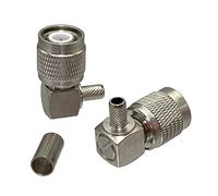QSBVSO Connecteur TNC Plug mâle sertissage RG58 RG142 LMR195 RG400 Terminal de fil à angle droit du câble Rf Coaxial(1-10PCS)