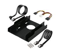 QSBVSO en-laboratoires SATA Câble de données et câble d'adaptateur Secteur avec Support de Montage de la Baie Double de 2,5 "à 3,5" de 2,5 "à 3,5" à 3,5" Disque Dur(with Plastic Bracket)