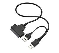 QSBVSO en-laboratoires USB 2.0 to 2.5 Câble Adaptateur SATA Converter Compatible with SSD/HDD, SATA à USB 2.0 480 Mbps, w/réservé USB Pouvoir