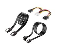 QSBVSO en-Labs 2 x SATA 3.0 Câble de données et kit de câble d'alimentation avec 3,5 Pouces à x 2 SSD / 2.5- Montage en Plastique de la Baie de Disque Dur Interne