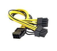 QSBVSO Enlabs 2 0cm PC Ie 6pin à 2x8pin (6 + 2) Pci-e Câble de séparateur de Puissance, Dual Pc C.-à-d. Carte vidéo de 8pin Ethereum minier GPU Câble d'alimentation