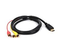 QSBVSO HDMI-Compatible avec 3RCA Câble d'adaptateur Two-no-en-Un de 3RCA SCART 1.5M HDMI-Compatible HDMI-Compatible S-Vidéo sur 3 RCA AV Câble Audio 3