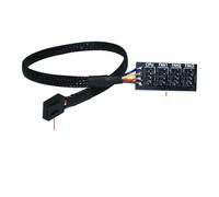 QSBVSO Jacket à Manches Noires 30cm 1 à 5 4 Broches molex TX4 PWM CPU Adaptateur DE COMPLATEUR DE CÂBLITÉ DE CÂBLITEUR DE CÂBLITEUR DE Collage DE COLLAIRE Cooler/CHASIS/CHASIS(50cm,4 Ports)