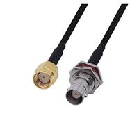 QSBVSO Lmr240 50-4 Câble Kabel RP SMA/SMA Mâle à Bnc Connecteur masculin et féminin LMR-240 Câble de saut de pigé coaxial RF faible RF(0.5m,RPSMAM-BNCF)