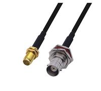 QSBVSO Lmr240 50-4 Câble Kabel RP SMA/SMA Mâle à Bnc Connecteur masculin et féminin LMR-240 Câble de saut de pigé coaxial RF faible RF(3m,RPSMAF-BNCF)