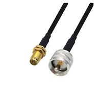 QSBVSO Lmr240 50-4 Câble Kabel RP SMA/SMA Mâle à Uhf pl259 Connecteur masculin et féminin LMR-240 Câble de saut de pigé coaxial RF faible RF(3m,RPSMAF-UHFM)