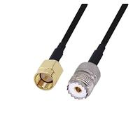 QSBVSO Lmr240 50-4 Câble Kabel RP SMA/SMA Mâle à Uhf pl259 Connecteur masculin et féminin LMR-240 Câble de saut de pigé coaxial RF faible RF(3m,SMAM-UHFF)