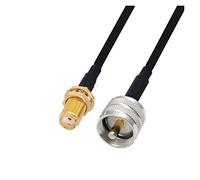 QSBVSO Lmr240 50-4 Câble Kabel RP SMA/SMA Mâle à Uhf pl259 Connecteur masculin et féminin LMR-240 Câble de saut de pigé coaxial RF faible RF(0.5m,SMAF-UHFM)