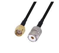 QSBVSO Lmr240 50-4 Câble Kabel RP SMA/SMA Mâle à Uhf pl259 Connecteur masculin et féminin LMR-240 Câble de saut de pigé coaxial RF faible RF(3m,RPSMAM-UHFF)