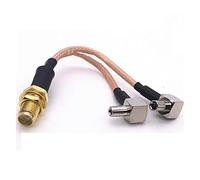QSBVSO Nouvelle SMA Femme à 2 x Ts9 Adaptateur de fiche mâle Rg316 Combinateur séparateur de type Pigtail Y Type Rf Jumper de l'extension coaxiale(0.5m)