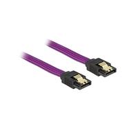 QSBVSO Premium/s de 18 Pouces Pourpre 18 Pouces Données SATA3 Câble avec Verrouillage de loquet plaqué Or Compatible with SATAIII 6 Gbps Disque Dur Disque de Disque Dur/SSD