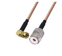 QSBVSO Rg178 Câble Kabel SMA Angle droit masculin à Uhf pl259 Adaptateur femelle Pigtail Câble de cavalier RF coaxial 0,1-2M(0.3m)