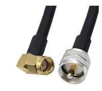 QSBVSO Rg58 uhf pl259 Bouchon mâle à SMA/RPSMA Connecteur féminin et masculin Rf Câble coaxial cavalier Compatible With antenne(0.5m,6RPSMAM-UHFM Right)
