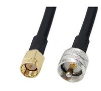QSBVSO Rg58 uhf pl259 Bouchon mâle à SMA/RPSMA Connecteur féminin et masculin Rf Câble coaxial cavalier Compatible With antenne(0.5m,1SMAM-UHFM)