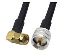QSBVSO Rg58 uhf pl259 Bouchon mâle à SMA/RPSMA Connecteur féminin et masculin Rf Câble coaxial cavalier Compatible With antenne(0.5m,5SMAM-UHFM Right)
