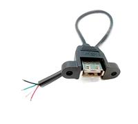 QSBVSO Tête Femelle avec câble Peut être Fixe Prise Femelle avec Oreilles Fixes Interface Femelle 2.0A Longueur de Fil à Quatre conducteurs 25cm