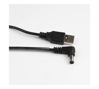 QSBVSO USB À DC Fiche d'alimentation USB Convertir en DC5.5 * 2,5 mm / DC5.5 * 2,1 mm incliné USB L Formez Une Prise à Angle Droit foncé avec câble de connecteur de Cordon(Svart)