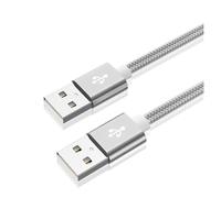 QSBVSO USB À USB Câble de rallonge Type d'un Homme à mâle USB Extender Compatible with la caméra webcom de Disque Dur radiateur USB Le câble s'étend(2m,Aurora Silver)