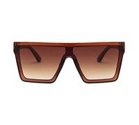QSCTYG Lunette De Soleil 2 PCS Classic Vintage Sunglasses Femme Sunglasses surdimensionnées Siamese Femme/Men Lunettes de Soleil rétro 128 (Lenses Color : Tea Tea)