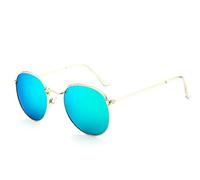 QSCTYG Lunette De Soleil 2 PCS Luxury Vintage Mirror Designer Sunglasses Femmes/Men Classic Ronde Sun Verres Sun Sun 128 (Lenses Color : C15)