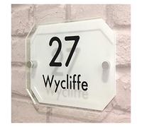 QSCTYG Numéro De Maison 200mm * 140mm Maison Acrylique Transparent sur Mesure Plaques de Portes Maison Plaques d'immatriculation Plaques avec des Films en Vinyle 88 (Color : White, Size : 14cm*20cm)