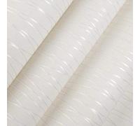 QSCTYG Papier Peint Auto-Adhésif Papier Peint uni Accueil DÉCORATION Chambre Salon Revêtements Muraux gaufrée Texture Lignes Modernes Stripes Wall Paper Beige Blanc 66