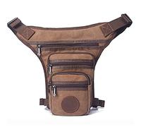 QSCTYG Sacoche Jambe Moto Sac à Jambe pour Hommes pour Hommes Fanny Pack Belt Hip Drop Messenger Epaulet Travel Trekking Tingvas/Nylon Moto de Moto Sacs à Taille 442 (Color : Khaki)