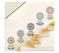 QSCTYG Stickers Escalier Autocollant Mural de Pot de Fleurs de Fleurs Abstrait pour Chambre de Bureau Escaliers Accueil Décor Pastéal Mural Art DIY PVC Decal 274 (Color : A)
