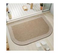 QSCTYG Tapis de Bain Demi-Cercle, Porte, séchage Rapide, antidérapant, Lavable, Salle avec Support en Caoutchouc, Tapis Douche Rond Absorbant(GGZN46-3,60X90CM(2X3FT)