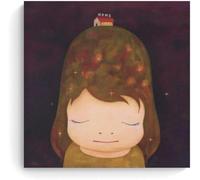 QSDTGHUIKP Affiche de Yoshitomo Nara, toile de maison disparue, peinture de poupée somnambule, illustration murale, gravures Yoshitomo Nara pour la décoration de la chambre, 50x50cm sans cadre