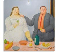 QSDTGHUIKP Affiche Fernando Botero Toile abstraite Art mural nature morte Couple en peignant des estampes Fernando Botero pour le salon Décoration de tableau 40x40cm sans cadre