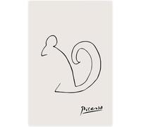 QSDTGHUIKP Affiche Squirrel de Pablo Picasso Peinture minimaliste beige toile Art mural d’animaux Tableau de Pablo Picasso Gravures pour la décoration intérieure 16x24 pouces sans cadre