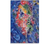 QSDTGHUIKP célèbre Marc Chagall arbre de Jessé affiche abstrait toile art mural Marc Chagall impressions peinture esthétique pour la décoration intérieure image 40x55cm sans cadre