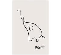 QSDTGHUIKP Elephant Line de Pablo Picasso Affiche Peinture minimaliste sur toile Art mural abstrait Tableau de Pablo Picasso Gravures pour la décoration intérieure 16x24 pouces sans cadre