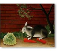 QSDTGHUIKP Henri Rousseau Affiche et Impressions《Le Lapin 》Art Mural Henri Rousseau Peinture sur Toile Henri Rousseau pour la Maison Décoration Murale Pictrue 40x55cm Sans Cadre