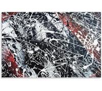 QSDTGHUIKP Jackson Pollock Estampes Affiche de lignes noires blanches de Jackson Pollock Art mural sans titre Peinture abstraite sur toile pour décoration intérieure Tableau 16x20 pouces sans cadre