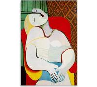QSDTGHUIKP Le rêve de Pablo Picasso Affiche et gravures Peinture sur toile de Pablo Picasso Art mural vintage Cubisme Tableau de décoration intérieure 16x24inx1 Sans cadre