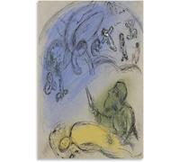 QSDTGHUIKP Marc Chagall Le Sacrifice D’Isaac Affiche Abstrait Toile Art Mural Marc Chagall Impressions Peinture Esthétique Pour La Maison Décor Photo 40x55cm Sans Cadre