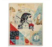 QSDTGHUIKP Peinture sur toile Shepard Fairey Paradis, affiche perdue Pop art mural, Estampes Shepard Fairey modernes pour décoration murale de bureau, tableau 40x55cmx1 sans cadre