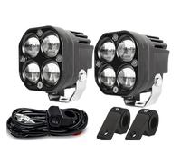 QSDVBGHMC Pour phare double couleur phare 200W antibrouillard conduite voiture phare antibrouillard Moto Projecteur Avant Plaque Phare Plaque Avant(P4 2 PCS Light)