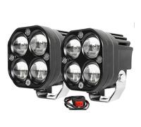 QSDVBGHMC Projecteurs phares à Lampe conduite double couleur 1000W 3 pouces, 12V 24V, Pour voiture 4x4, Auto SUV ATV Moto Projecteur Avant Plaque Phare Plaque Avant(2PCS)