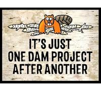 QSFDCLG Wje-A01 Plaque en étain humoristique avec inscription « It's Just One Dam Project After Another » pour bar, club de musique, décoration murale vintage pour chambre d'hommes, 20,3 x 30,5 cm