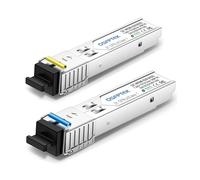 QSFPTEK 1.25G BIDI WDM SFP Module, émetteur-récepteur 1000Base-BIDI 3 km Simplex SC DDM, Tx1310/Rx1550 nm, Compatible avec Cisco GLC-BX-U, GLC-BX-D, Ubiquiti, Mikrotik, D-Link, Supermicro