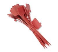 QSFPTEK 100Pcs Rouge Attaches en Nylon 120mm, Gestion des câbles Marker Nylon Cable Ties, Lot de 100 serre-câbles en nylon avec marqueur, autobloquants pour marquage de fils Ethernet-Rouge