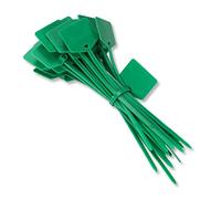 QSFPTEK 100Pcs Vert Attaches en Nylon 120mm, Gestion des câbles Marker Nylon Cable Ties, Lot de 100 serre-câbles en nylon avec marqueur, autobloquants pour marquage de fils Ethernet- Vert