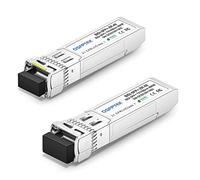 QSFPTEK 10G SFP+ Bidi Transceivers LC Single-Mode Module for Cisco SFP-10G-BX80U-I (1490nm-TX/1550nm-RX), for Cisco SFP-10G-BX80D-I (1550nm-TX/1490nm-RX), 80KM, with DDM - 1 Pair