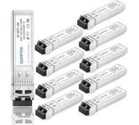 QSFPTEK (10Pack 10GBASE-SR SFP+ Module 10G 850nm 300M DDM LC Port Multimode SFP+ Émetteur-récepteur Compatible avec Cisco SFP-10G-SR, Ubiquiti UF-MM-10G, Microtique, Supermicro