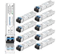 QSFPTEK 10Pack Gigabit 1000BASE-LX/LH 1,25 G Module 1310nm 10km DDM LC Port Monomode Mini-GBIC pour Cisco GLC-LH-SMD/GLC-LX-SM-RGD, Ubiquiti UF-SM-1G Microtique