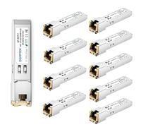 QSFPTEK 10Pack Gigabit 1000BASE-T SFP cuivre RJ45 10/100/1000BASE-T SFP vers RJ45 Mini-GBIC émetteur-récepteur pour Cisco GLC-T/SFP-GE-T, Mikrotik S-RJ01, jusqu'à 100m