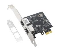 QSFPTEK 2.5Gbase-T Carte Ethernet (2 Port), 2.5 Gigabit Carte réseau PCI-e à Double Port RJ45 avec Realtek RTL8125B pour Windows 11/10/8/7, Windows Server, Linux System